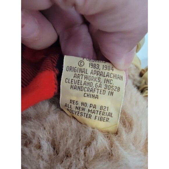 Furskins Farrell Furskin Teddy Bear Plush Xavier Roberts  22" Coleco 1983-4 - Picture 6 of 6